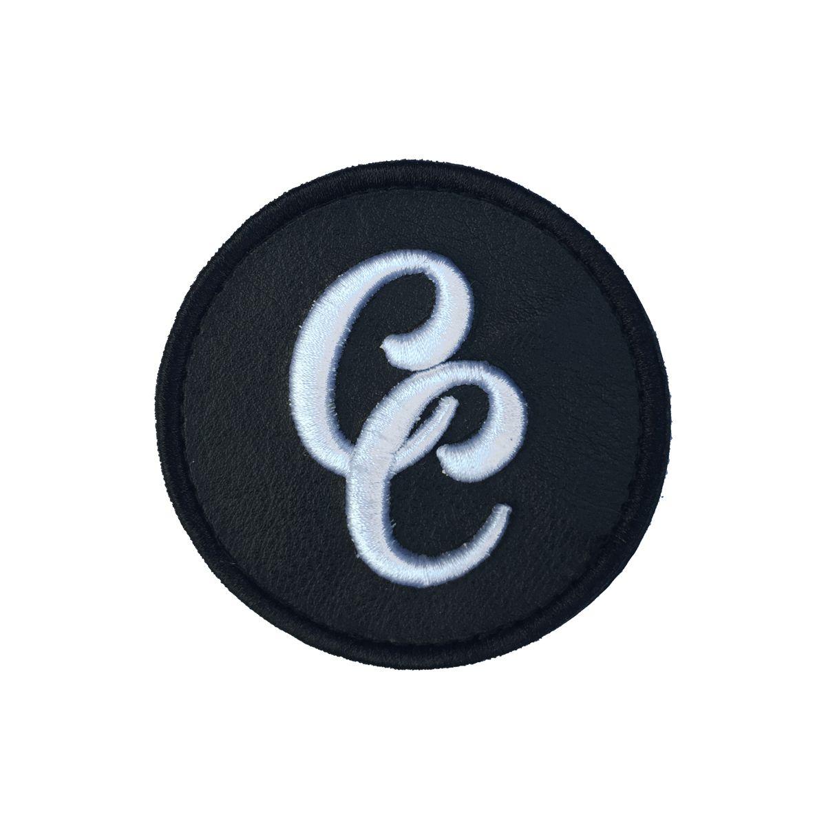 CC Logo - CC Logo Velcro Patch in Black Faux Leather by Custom Crowns™
