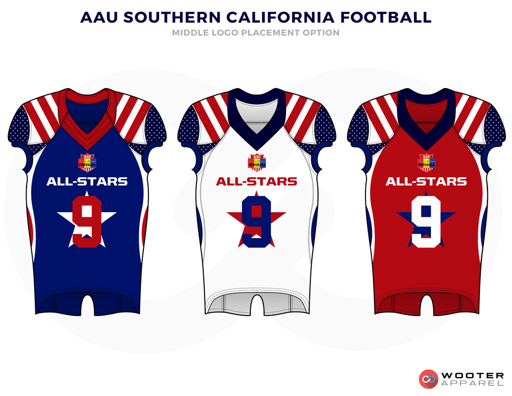Red White and Blue Sports Team Logo - Football Designs — Wooter Apparel | Team Uniforms and Custom Sportswear