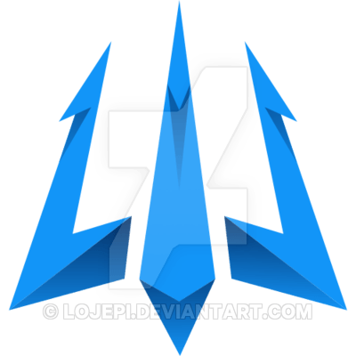 Cool Trident Logo - Blue Esports Trident