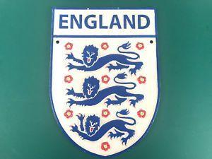 Red and Blue Football Logo - England Football Logo - Cast Iron Sign Plaque Red White and Blue ...