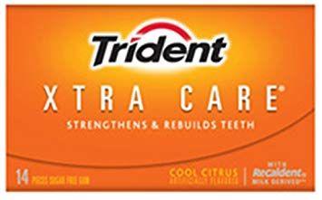 Cool Trident Logo - Amazon.com : Trident Xtra Care Cool Citrus, 14 Count Packages, Pack