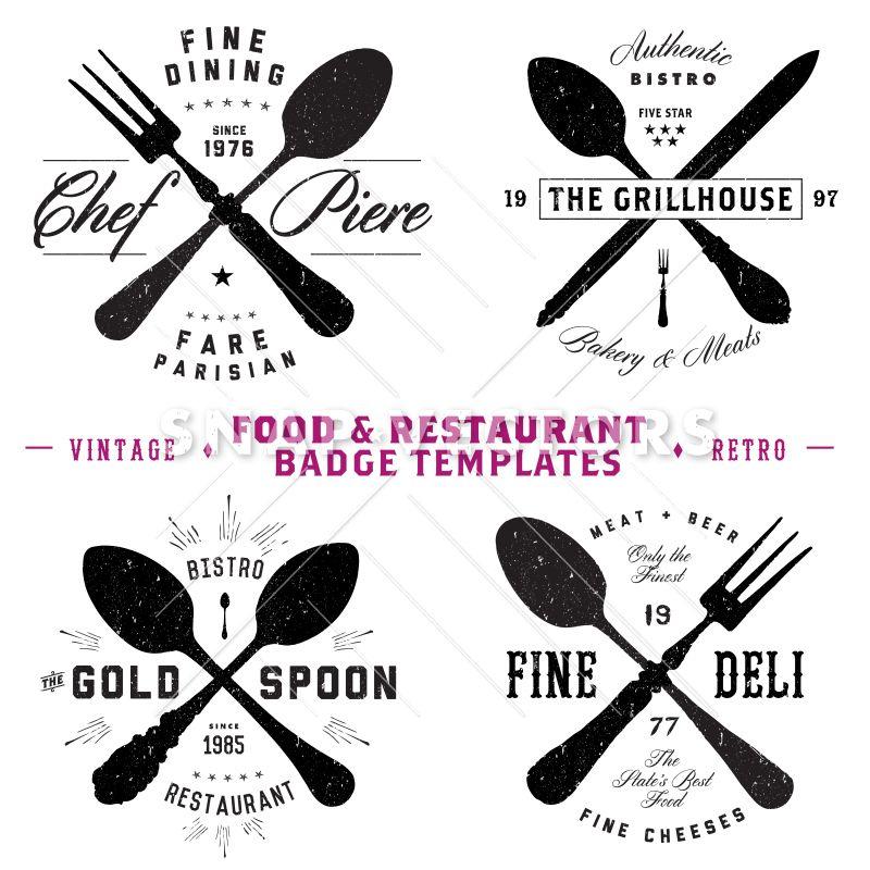 Blank Food Logo - Vector Restaurant and Food Logo and Badge Templates