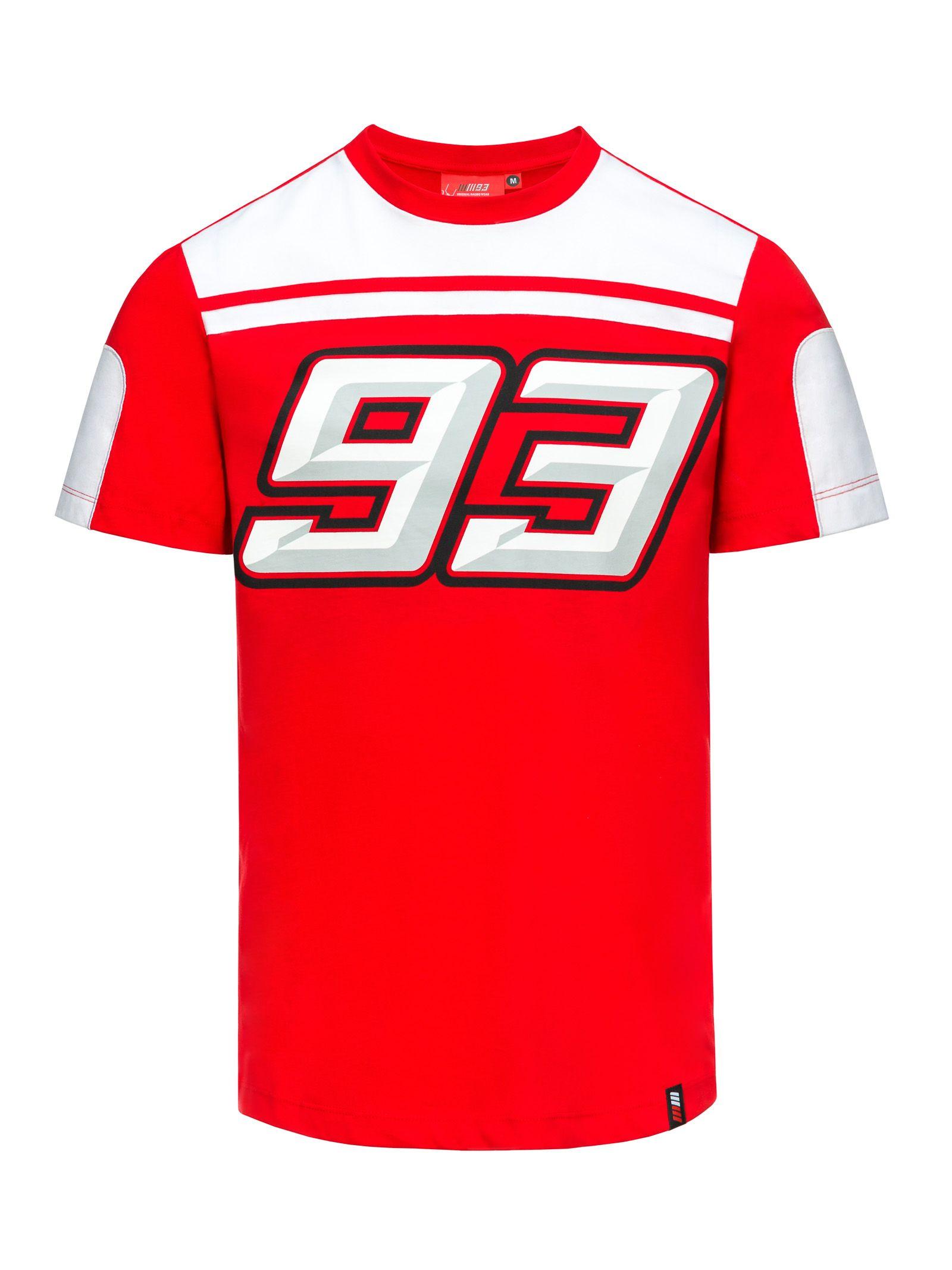 Red and White S Logo - 2018 Marc Marquez Honda MotoGP Mens 93 Logo T-Shirt Red White Cotton ...