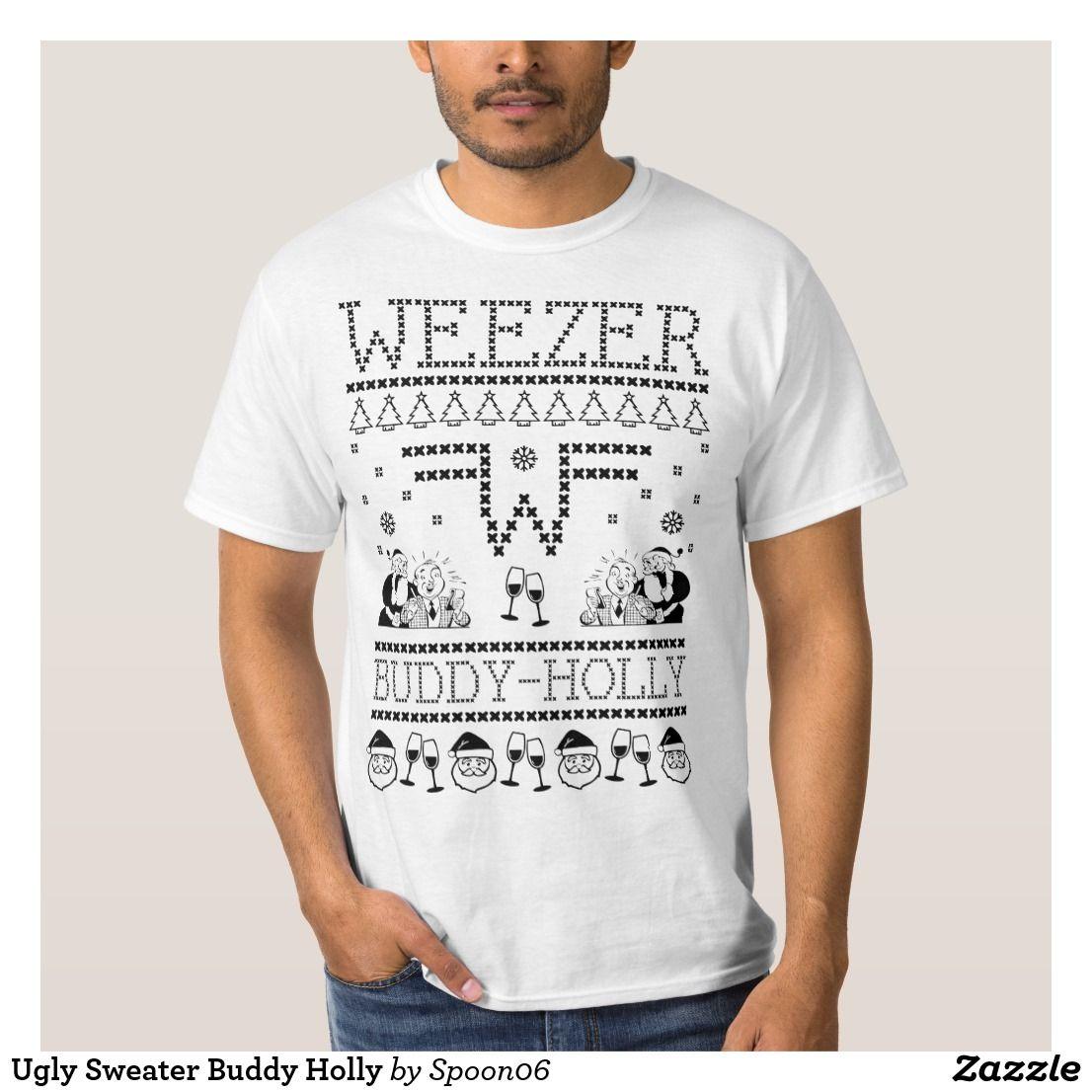 Weezer Supreme Logo - Weezer Ugly Sweater Buddy Holly | Men Fashion | T shirt, Shirts ...