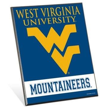 West Virginia Mountaineers Logo - West Virginia Mountaineers Logo 8 x 10 Wood Easel Sign