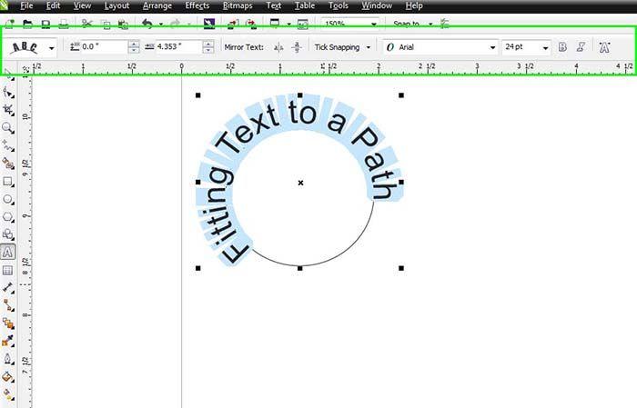 Arching Circle with Line Black Green Logo - Placing Text on a Path in CorelDRAW