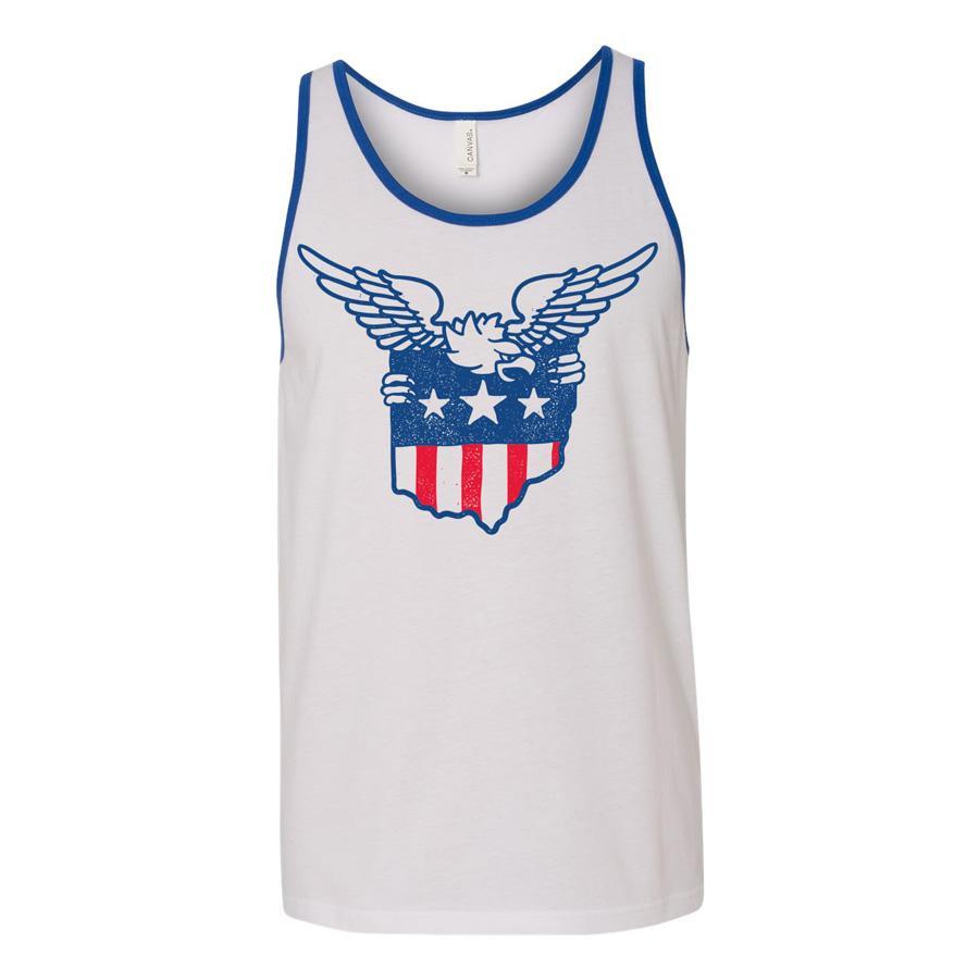 Red White and Blue Clothing and Apparel Logo - Ohio Eagle – Red White and Blue Tank Top – WeBleedOhio