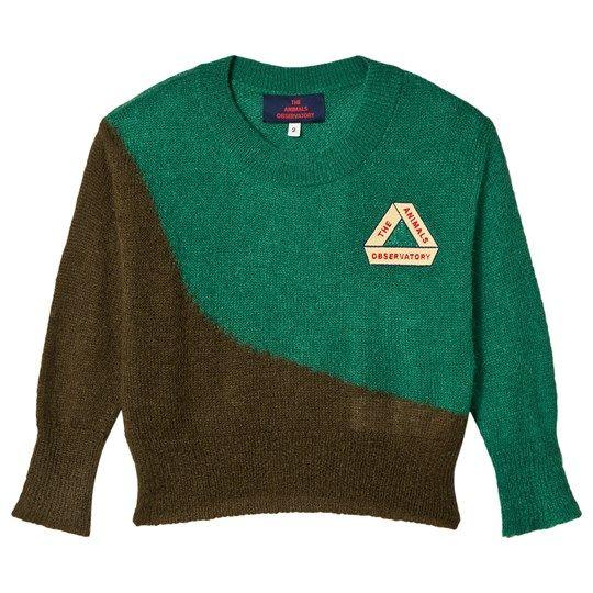 Green Triangle Clothing Logo - The Animals Observatory - Bicolor Bull Sweater Electric Green ...