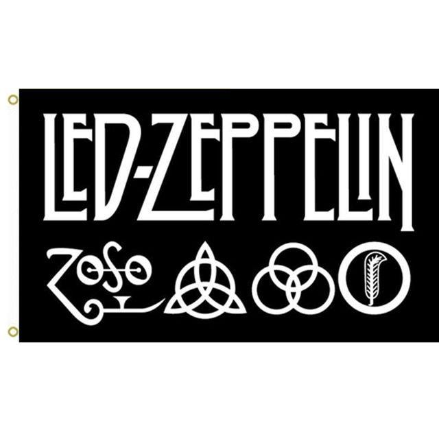 LED Zeppelin Logo - Led Zeppelin Rock Cool Music Band Flag Banner Team Logo Wall Indoor ...