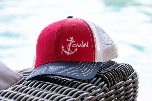 Red White and Blue Clothing and Apparel Logo - JTown Apparel | Trucker Hat – Red, White & Blue – Logo Off Centered