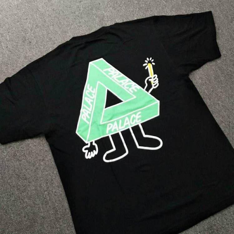 Green Triangle Clothing Logo - Sale Palace Cartoon Green Triangle Black Tee Online, Best ...