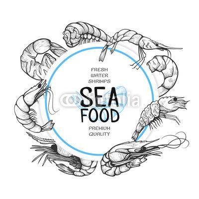 Blank Food Logo - Shrimp hand drawn sea food logo design | Buy Photos | AP Images ...