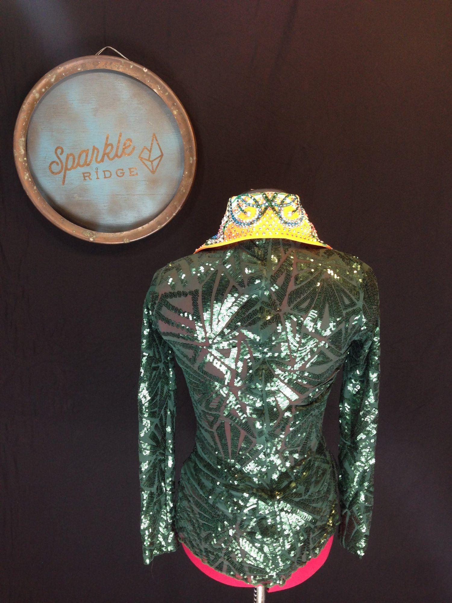 Green Triangle Clothing Logo - Sparkle Ridge * Green Triangle Sequin * Western Show Shirts * Horse