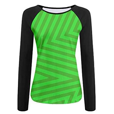 Green Triangle Clothing Logo - MASDUIH Womens 3D Print Green Triangle Stripe Long