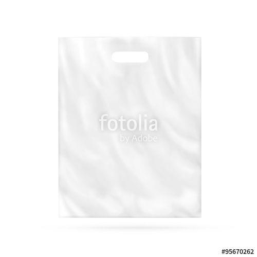 Blank Food Logo - Blank plastic bag mock up isolated. Empty white polyethylene package ...