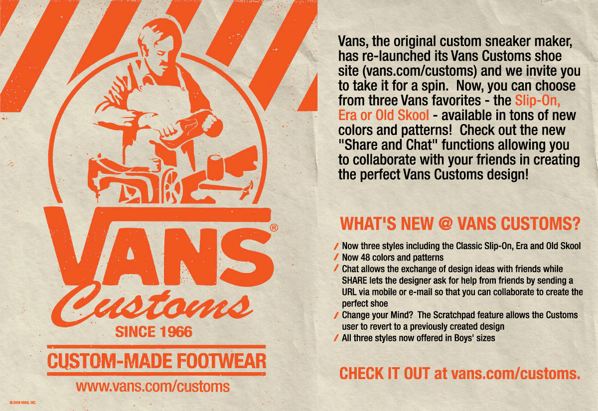 Custom Vans Logo - Design Your Own Shoes: Vans Customs Web Site | Ride BMX