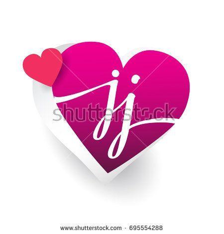 Heart Shaped Letters Logo - initial logo letter JJ with heart shape red colored, logo design