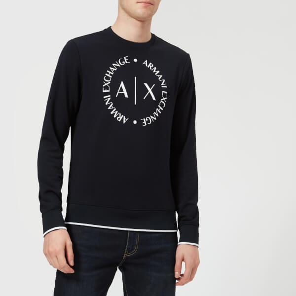 Armani Exchange Clothing Logo - Armani Exchange Men's Round Logo Sweatshirt - Navy Mens Clothing ...