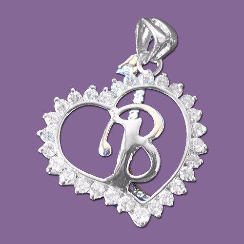 Heart Shaped Letters Logo - Silver Heart Shaped Alphabet Pendants at Rs 80 /pieces