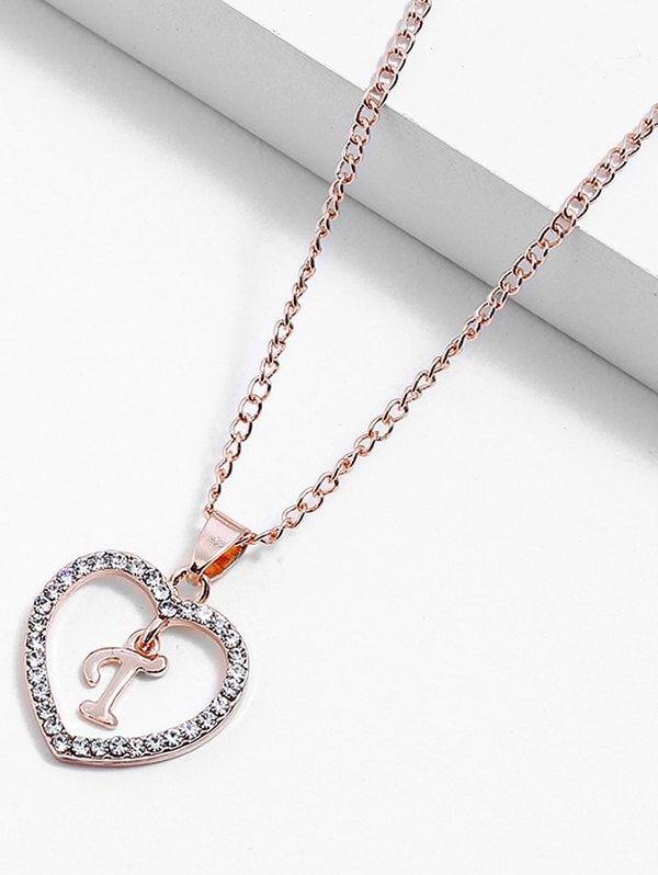 Heart Shaped Letters Logo - 2019 Heart Shaped Letters Chain Necklace | Rosegal.com