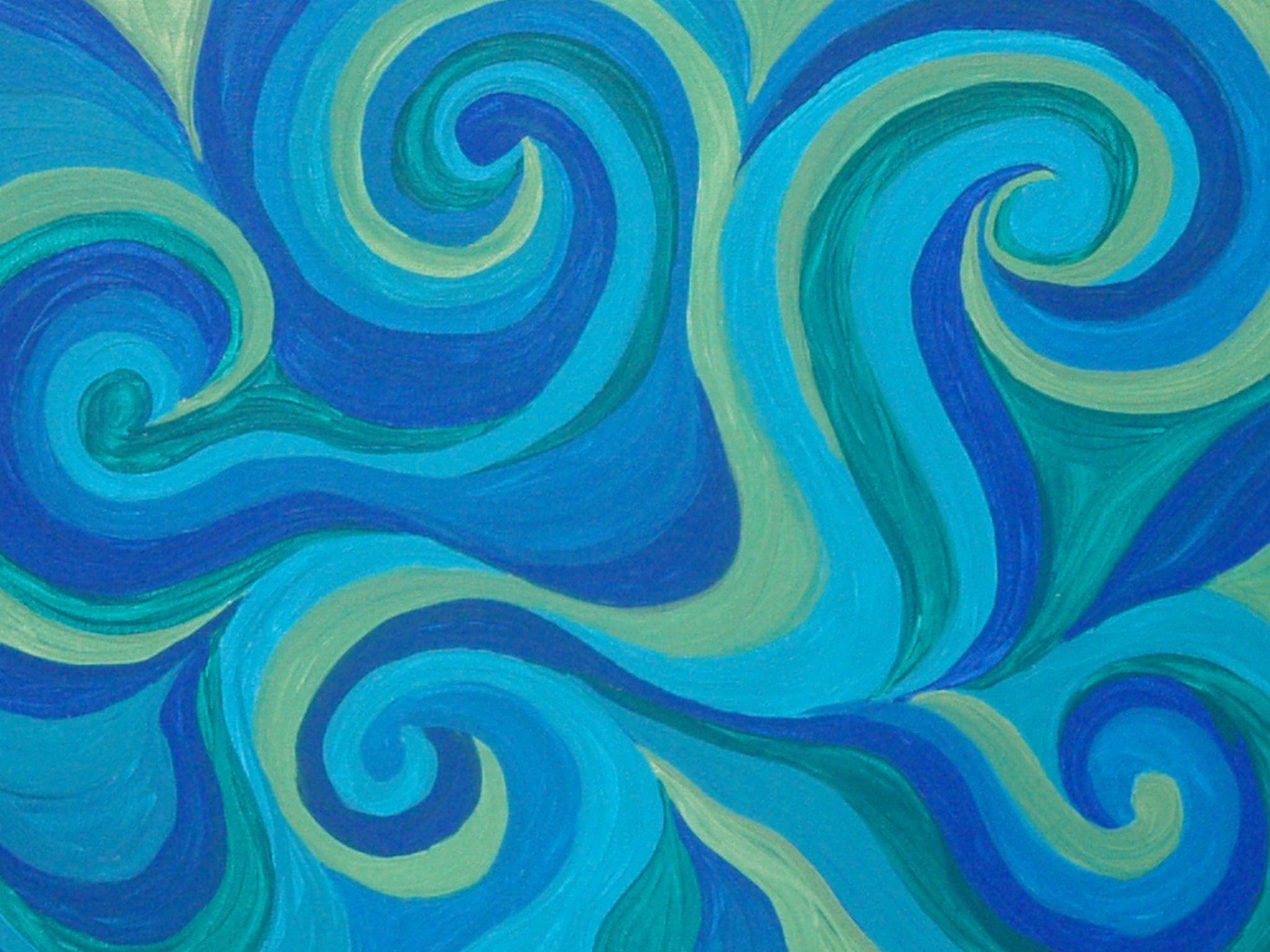 Blue and Green Swirl Logo - water | Michelle Anderson Art