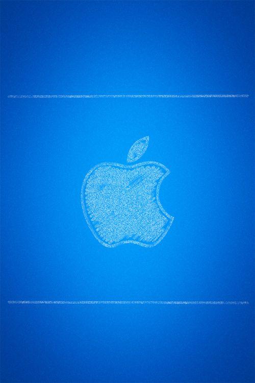 Sparkly Blue Apple Logo - Apple Themed Wallpaper for your iPhone 4S