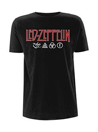 LED Zeppelin Logo - Live Nation Led Zeppelin Logo & Symbols T Shirt Black: Amazon.co.uk