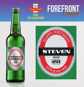 Beer Lager Logo - Personalised Beer Lager Spoof Bottle Labels Birthday Gift