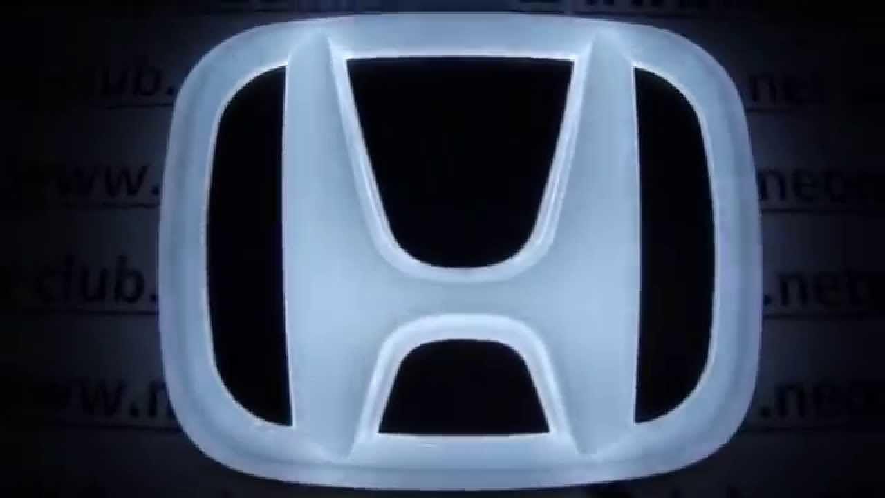 Light Blue Honda Logo - 4D Emblem Honda auto parts - best parts neon lights for cars Honda ...