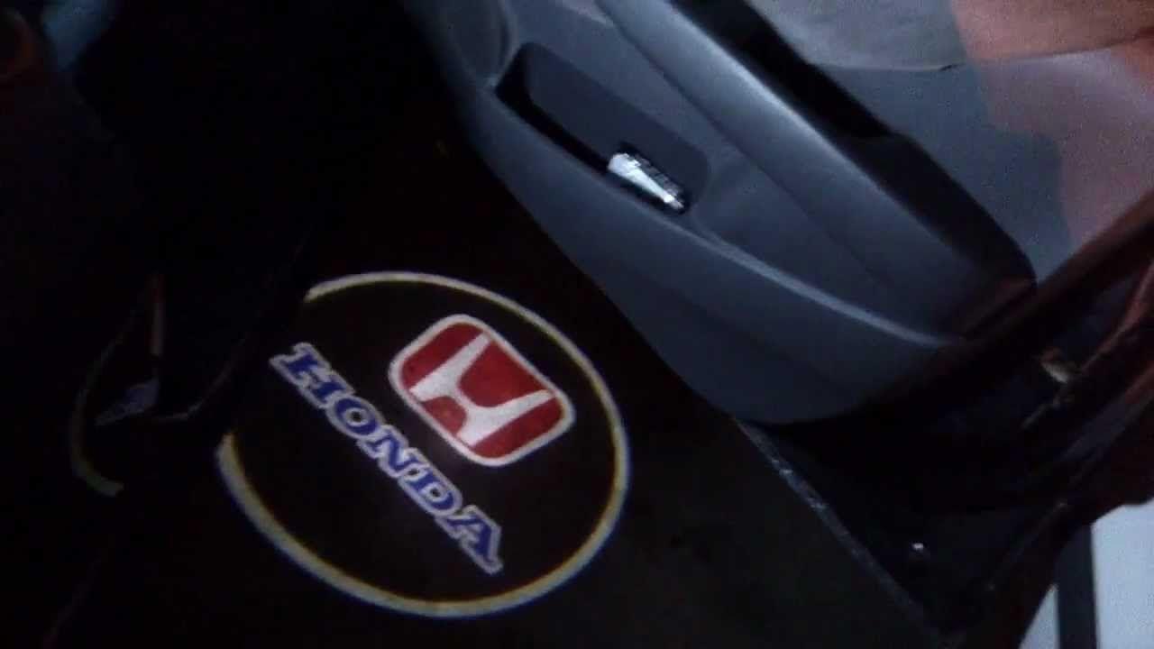 Light Blue Honda Logo - CAR GHOST SHADOW LIGHT - HONDA LOGO ON FLOOR - YouTube