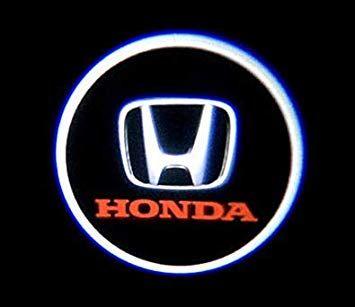 Light Blue Honda Logo - IHEX Auto 2pcs Honda Logo Door Light Car Wireless Led