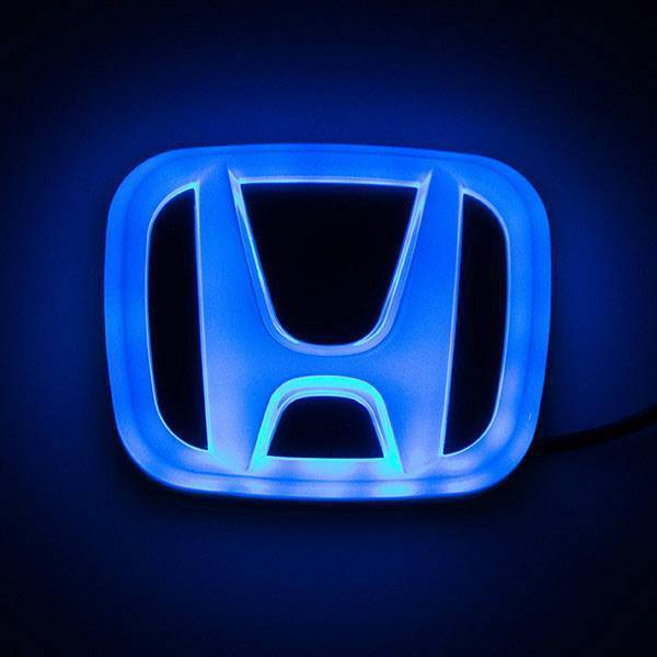 Light Blue Honda Logo - Honda 4D LED Illuminated Badge Light Emblems