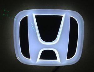 Light Blue Honda Logo - 4D Glow LED Emblem Logo LED Light Badge White Hon02w 9cm x 7.5cm
