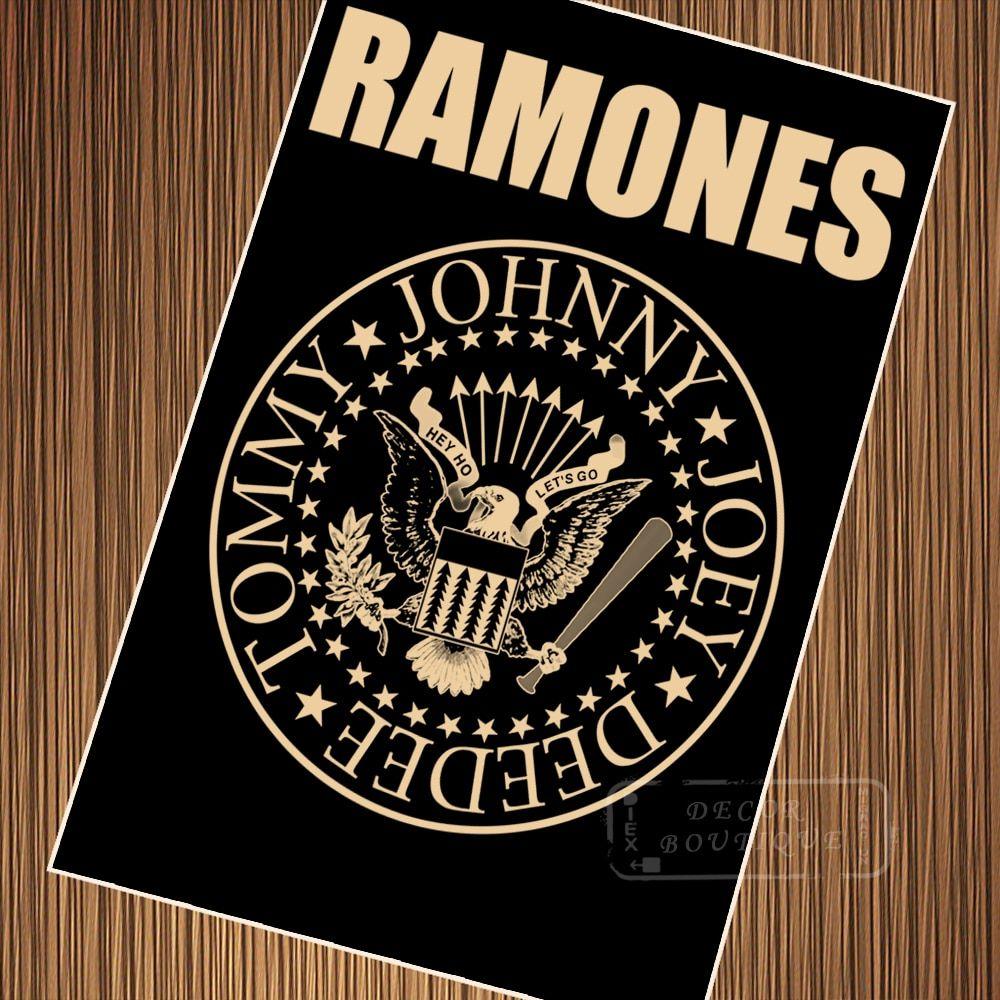 Vintage Painting Logo - Ramones Eagle Logo Rock Music Band Retro Vintage Kraft Poster ...