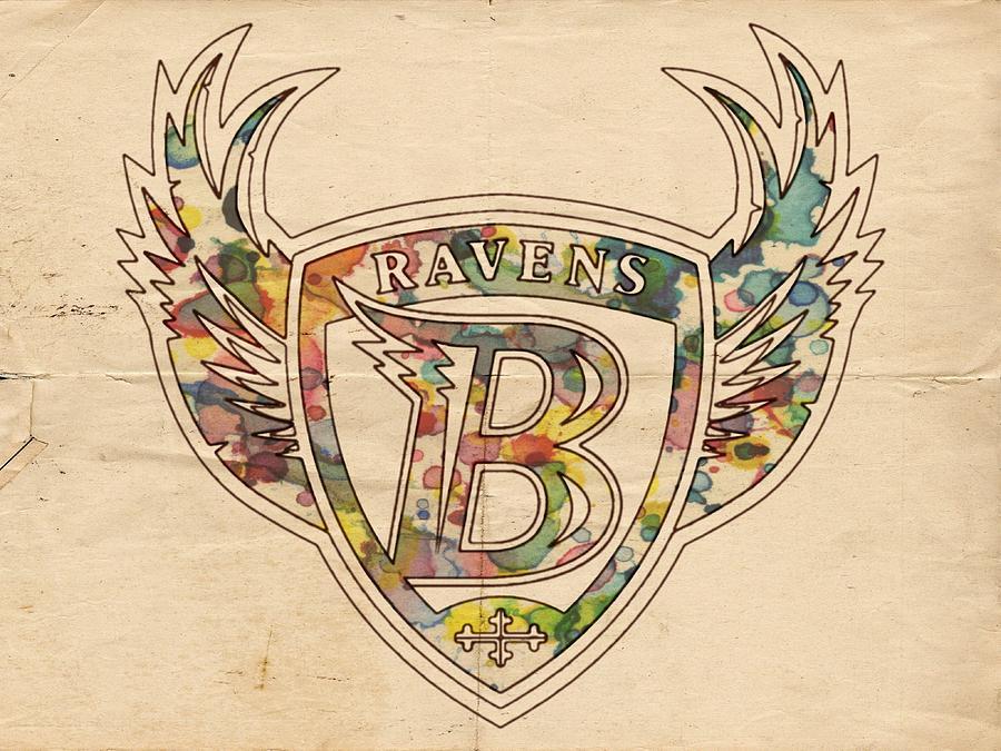 Vintage Painting Logo - Baltimore Ravens Logo Vintage Painting by Florian Rodarte