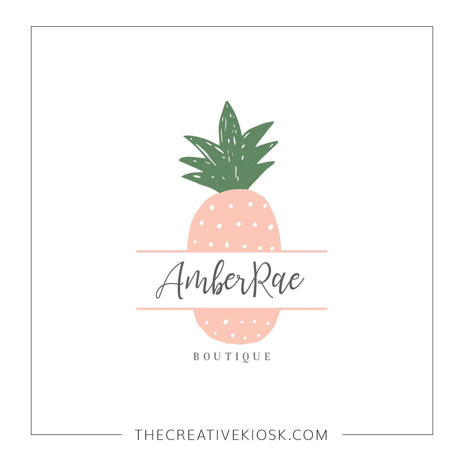 Cute Business Logo - Cute Pineapple Logo. Instant Download Logo. DIY Logo Design ...