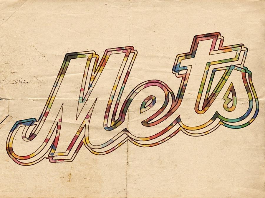 Vintage Painting Logo - New York Mets Logo Vintage Painting