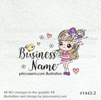Cute Business Logo - 1442-2 cute girl logo, doll logo, kawaii girl, child business logo ...