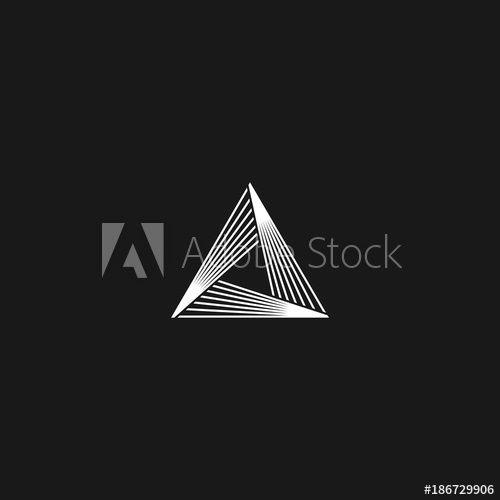 Hipster Triangle Logo - Triangle logo linear infinity geometric pyramid shape, black and ...