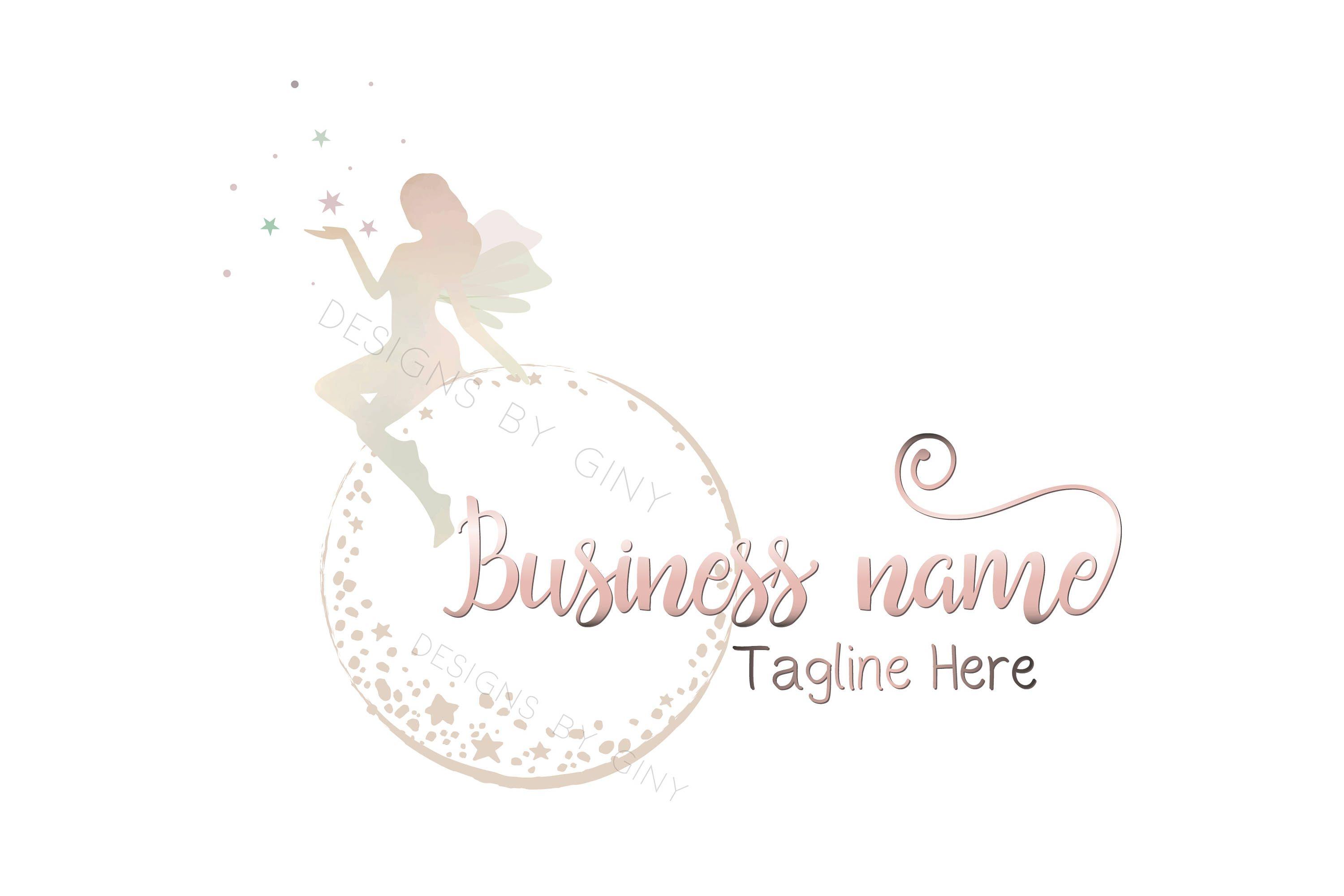 Cute Business Logo - DIGITAL Custom logo design cute fairy logo fairy pink moon | Etsy