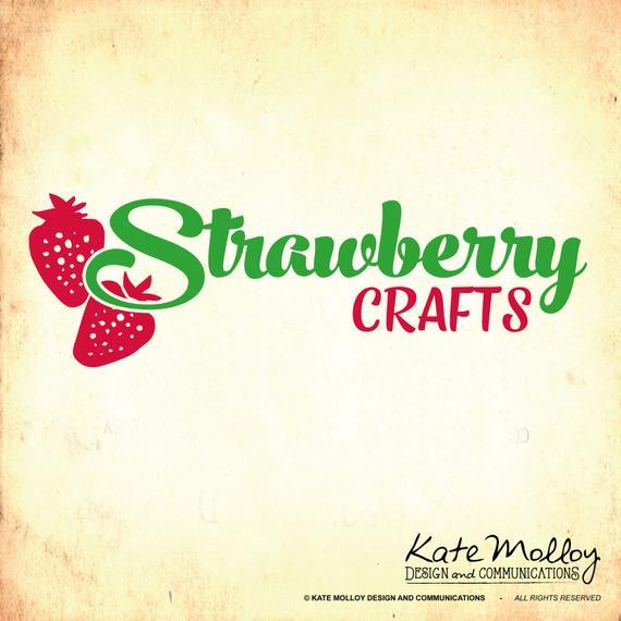 Cute Business Logo - KateMolloy - Craft Business Logo, Strawberry Craft Logo, Childrens ...