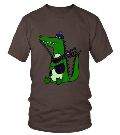 Cool Alligator Logo - Cool Funny Alligator Playing Bagpipes Mens T Shirt Shirt