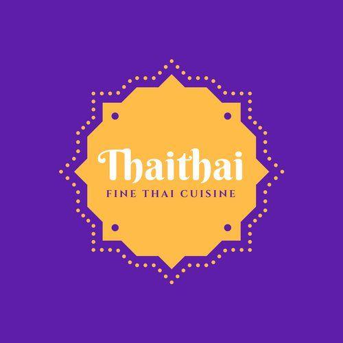 Yellow Floral Logo - Purple and Yellow Floral Dots Thaithai Restaurant Logo - Templates ...