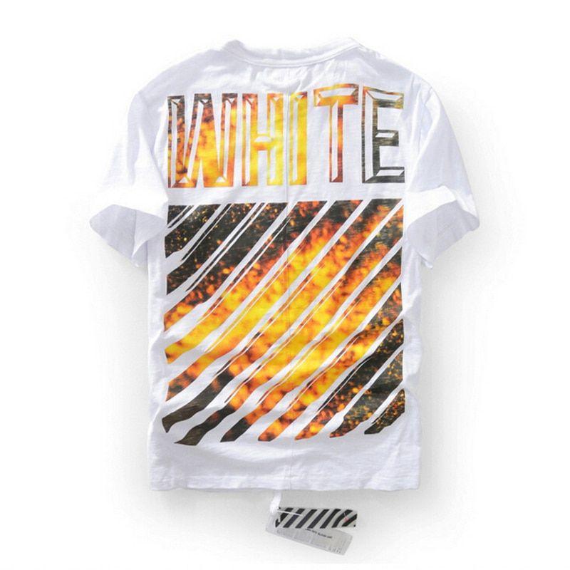 Off White Brand Flame Logo - Top Qulaity 2016 New OFF White C O Virgil Abloh Flames Waves T