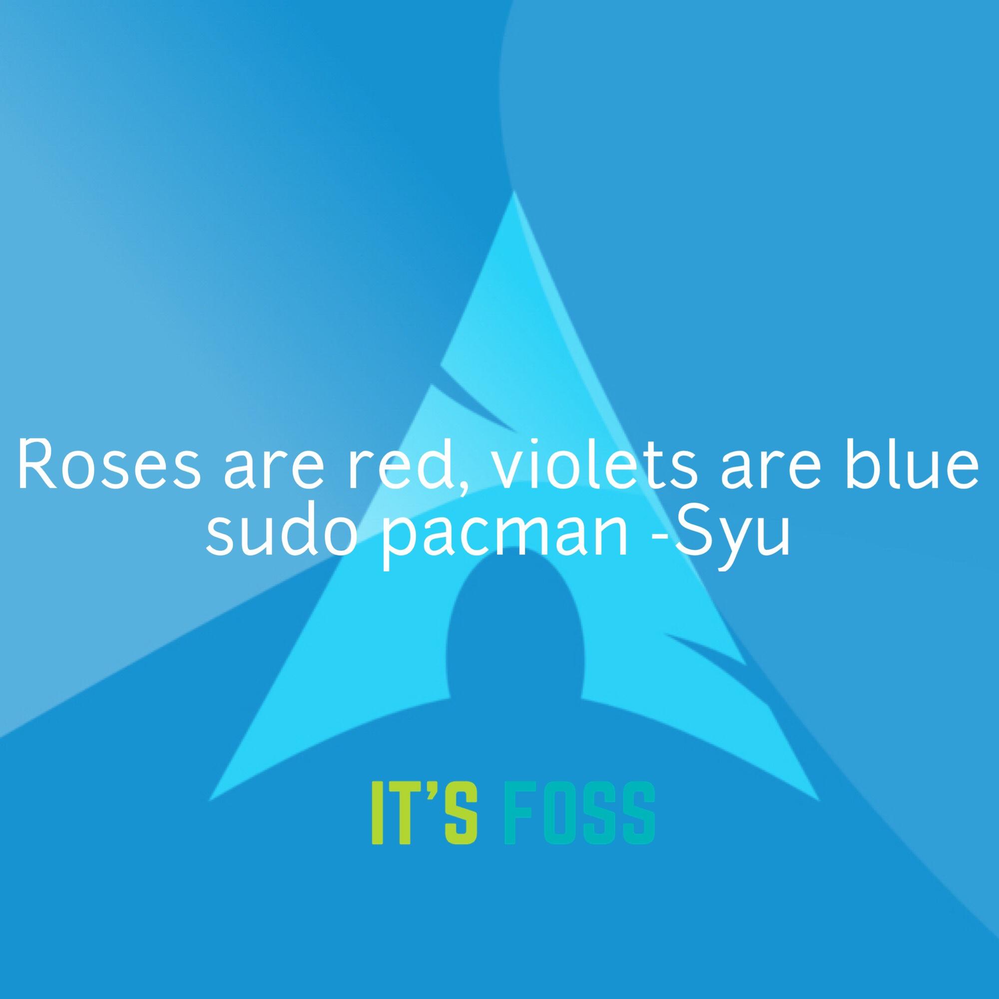 Blue Violets Logo - Roses are red, violets are blue, sudo pacman -Syu :-)