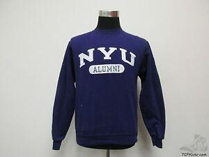 Blue Violets Logo - Champion New York University Violets Sweatshirt sz S Small NCAA SEWN