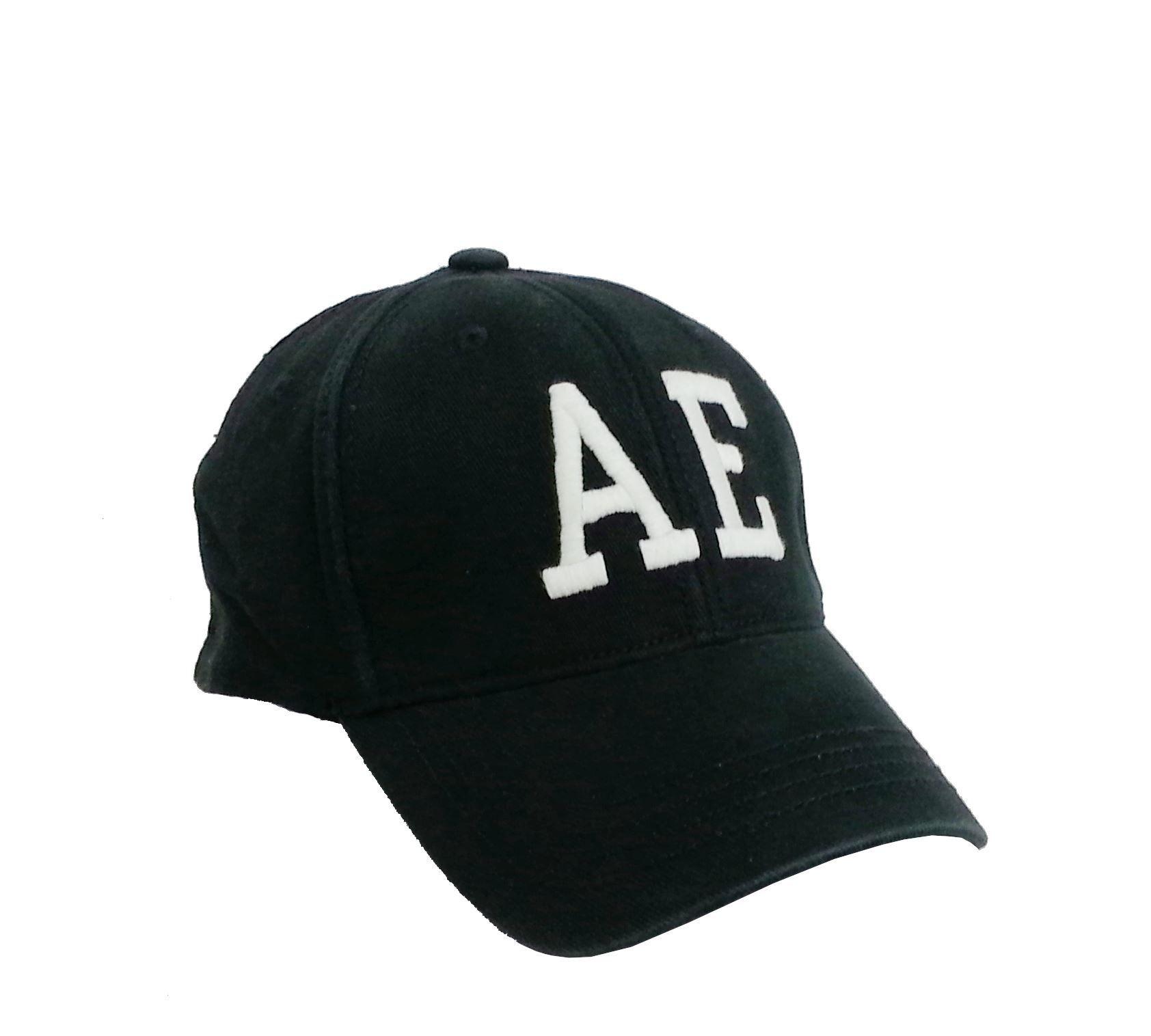 White American Eagle Logo - American Eagle Outfitters Black w/ White AE Logo Adult Baseball Cap