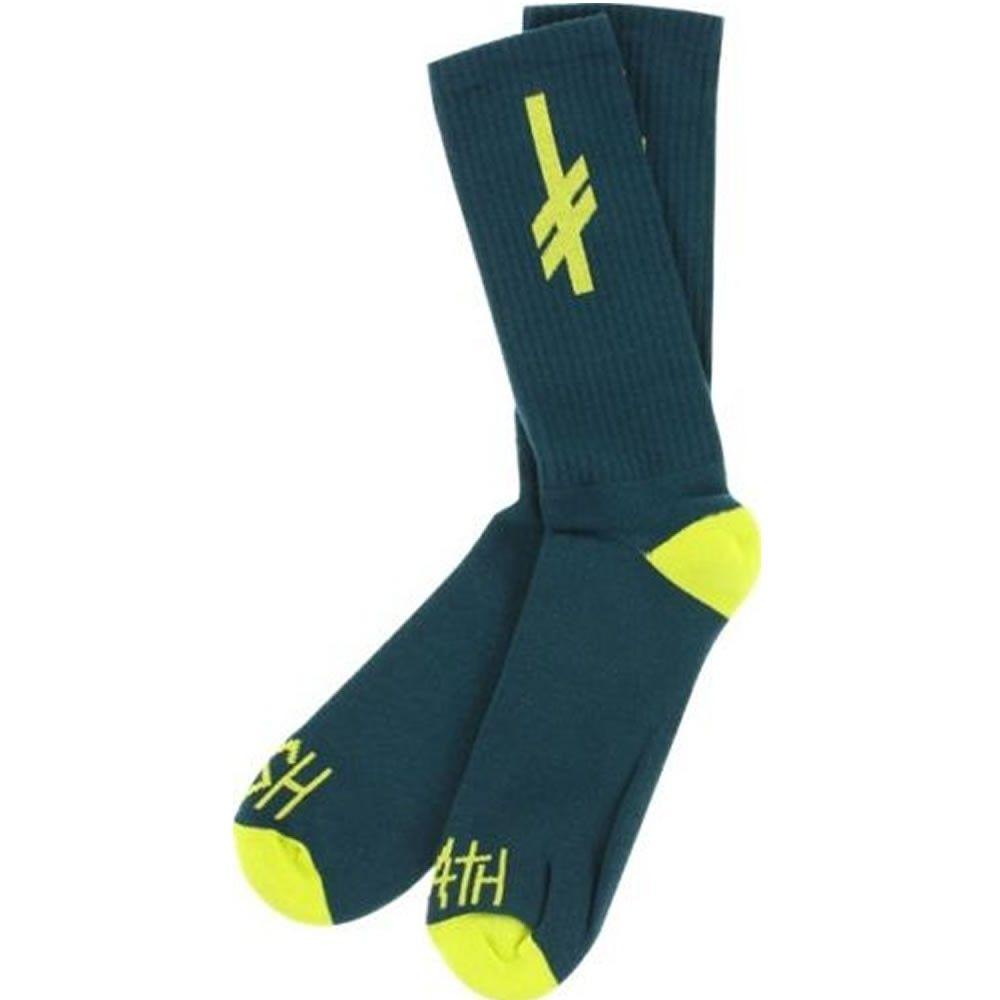 Blue Green Logo - Deathwish Gang Logo Blue Green Yellow Socks