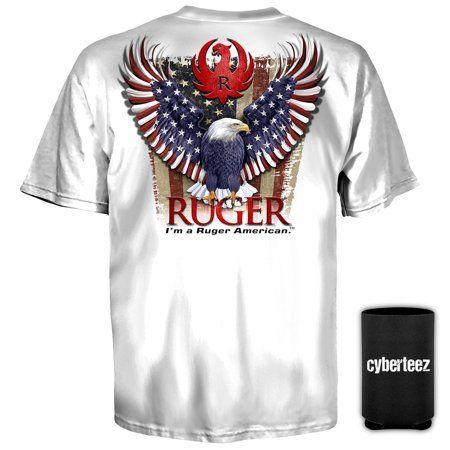 White American Eagle Logo - Cyberteez - Ruger T-Shirt American Eagle Logo WHITE T-Shirt + Coolie ...