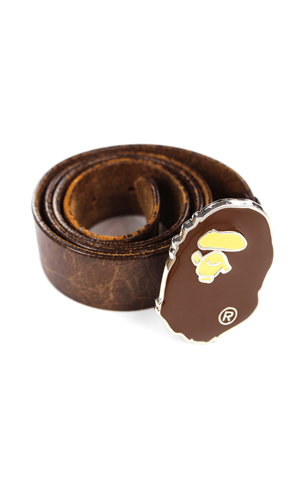 Brown Camo BAPE Logo - bape big ape logo belt hidden brown camo leather – SaruGeneral